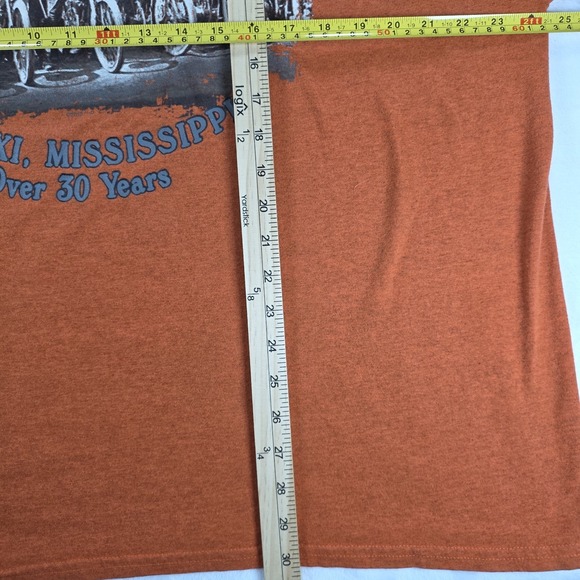 Harley Davidson Mississippi Coast Biloxi, Mi Shirt Men 2xl Orange Biker Freedom - Picture 7 of 7